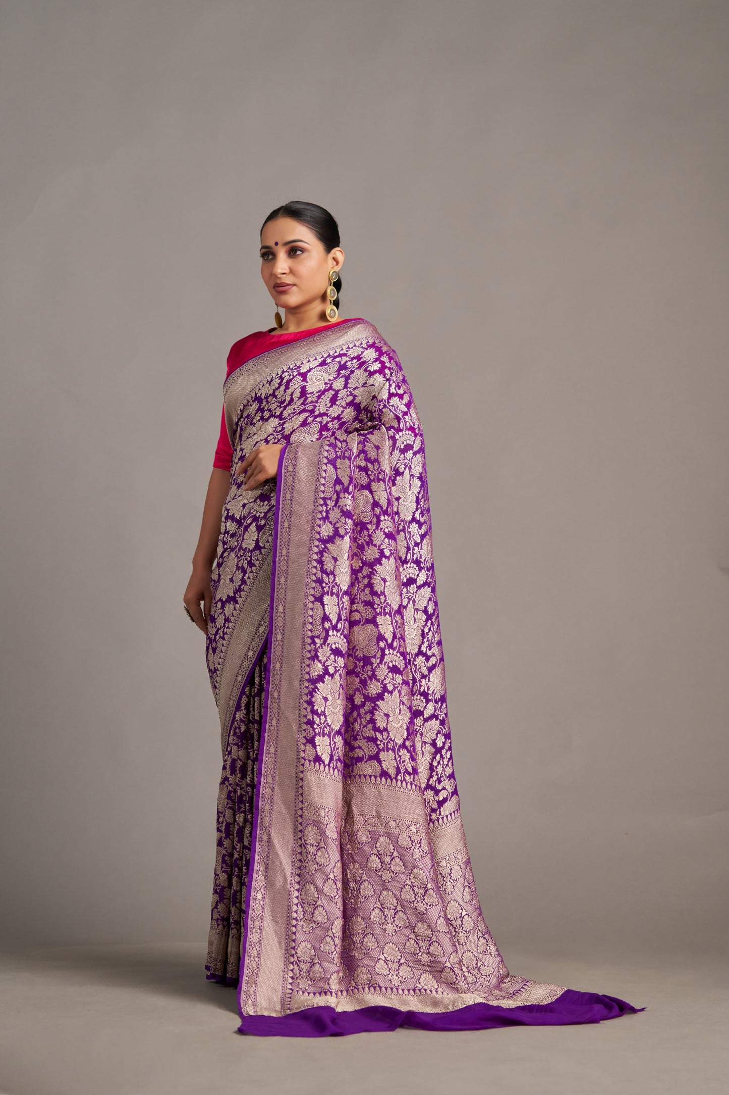 Purple Georgette Banarasi – Vinay Vastralay