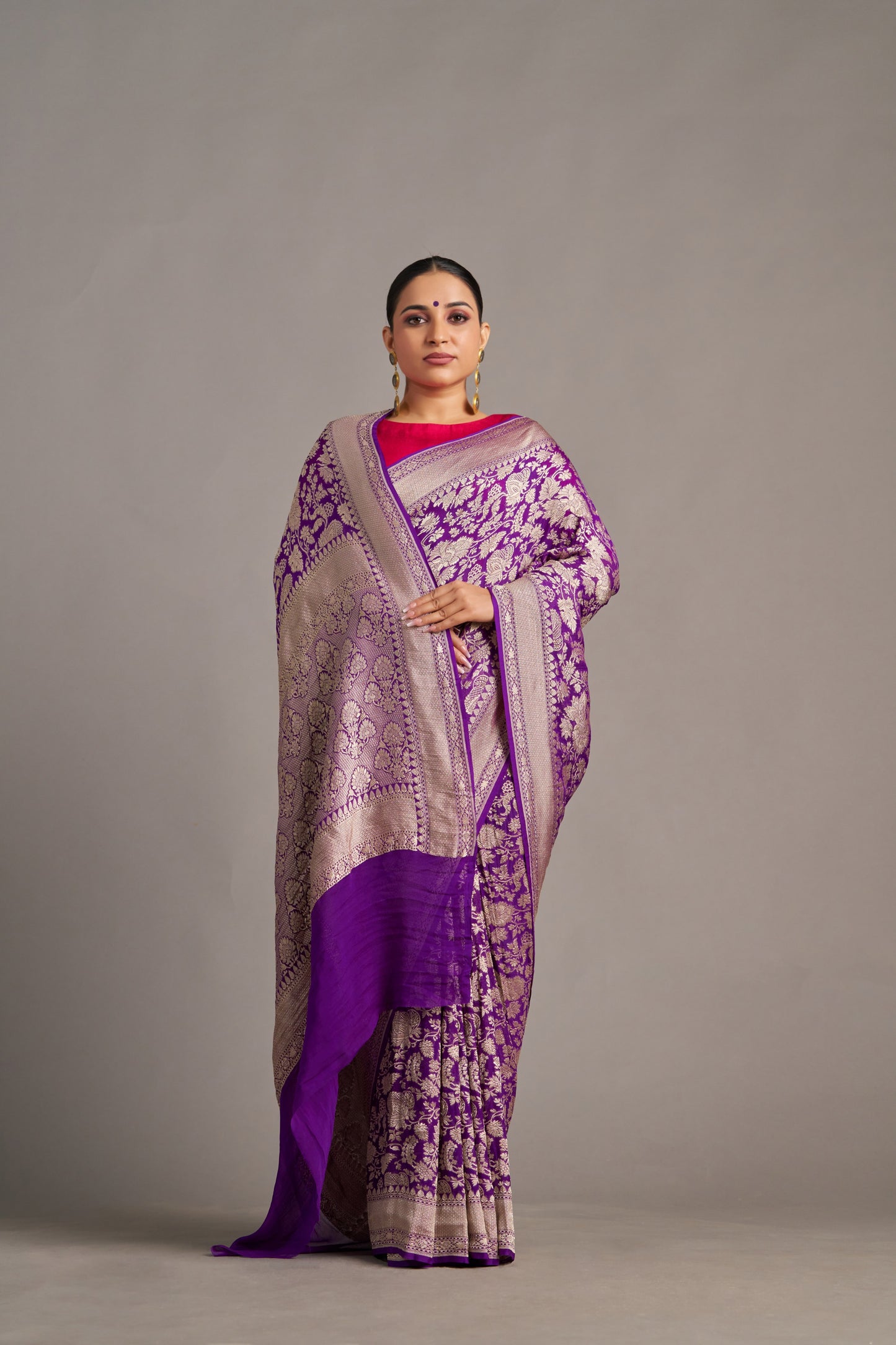 Purple Georgette Banarasi – Vinay Vastralay