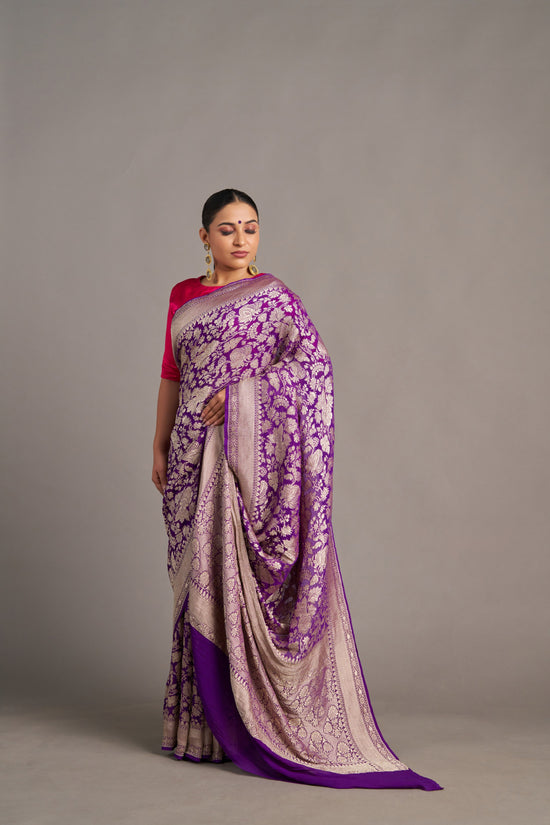 Purple Georgette Banarasi – Vinay Vastralay