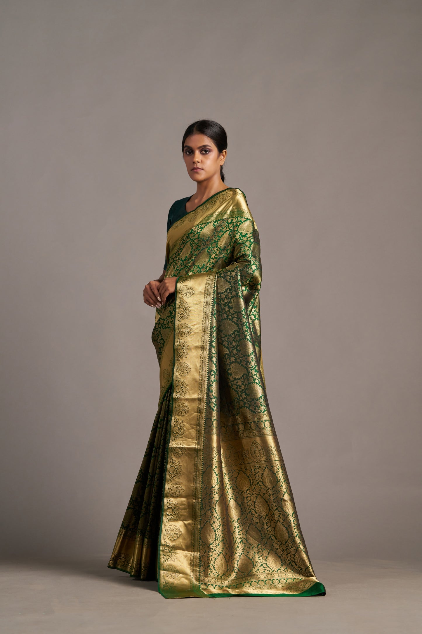 Moss Green Kanjivaram - Vinay Vastralay