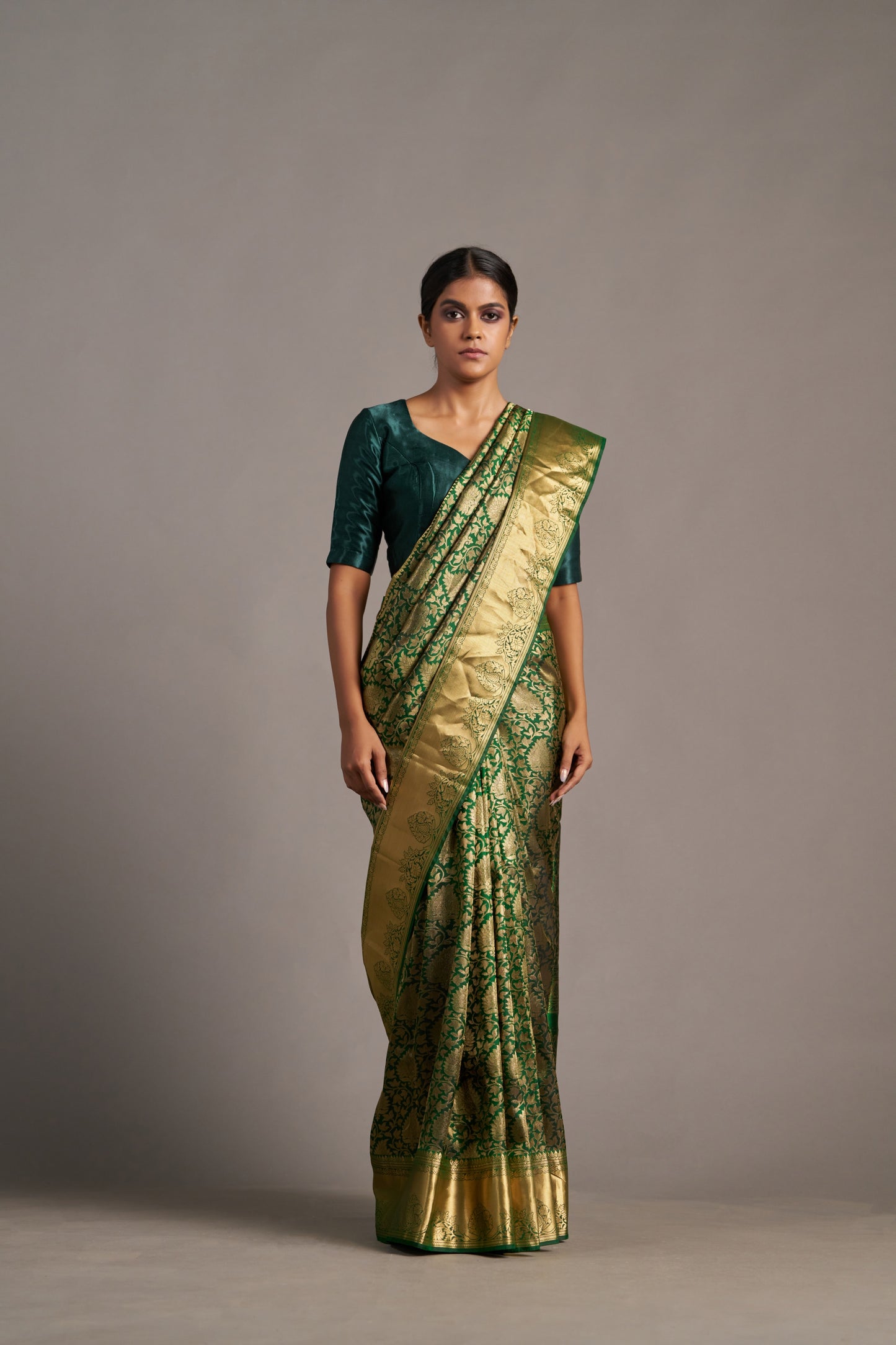 Moss Green Kanjivaram - Vinay Vastralay