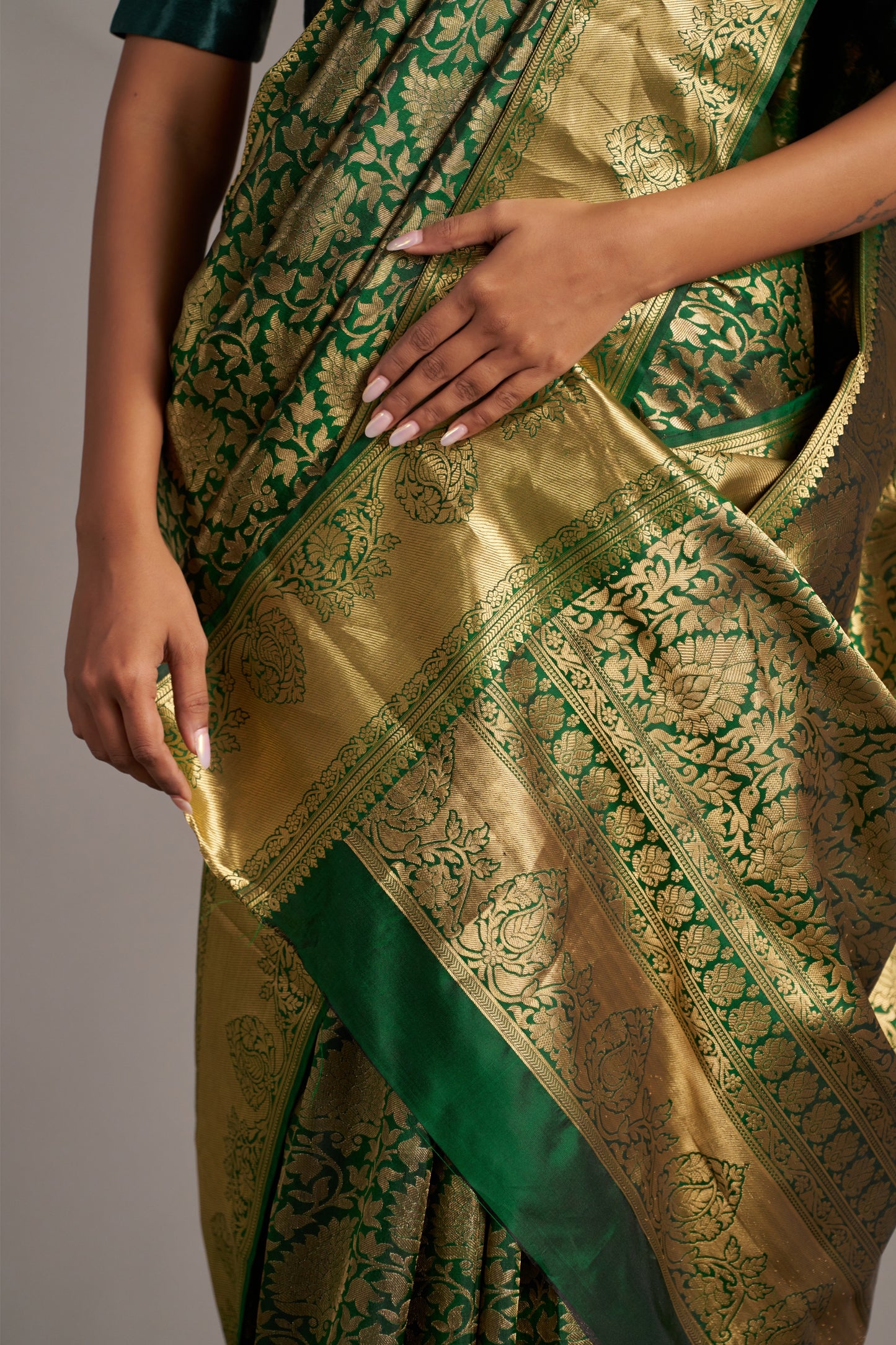 Moss Green Kanjivaram - Vinay Vastralay