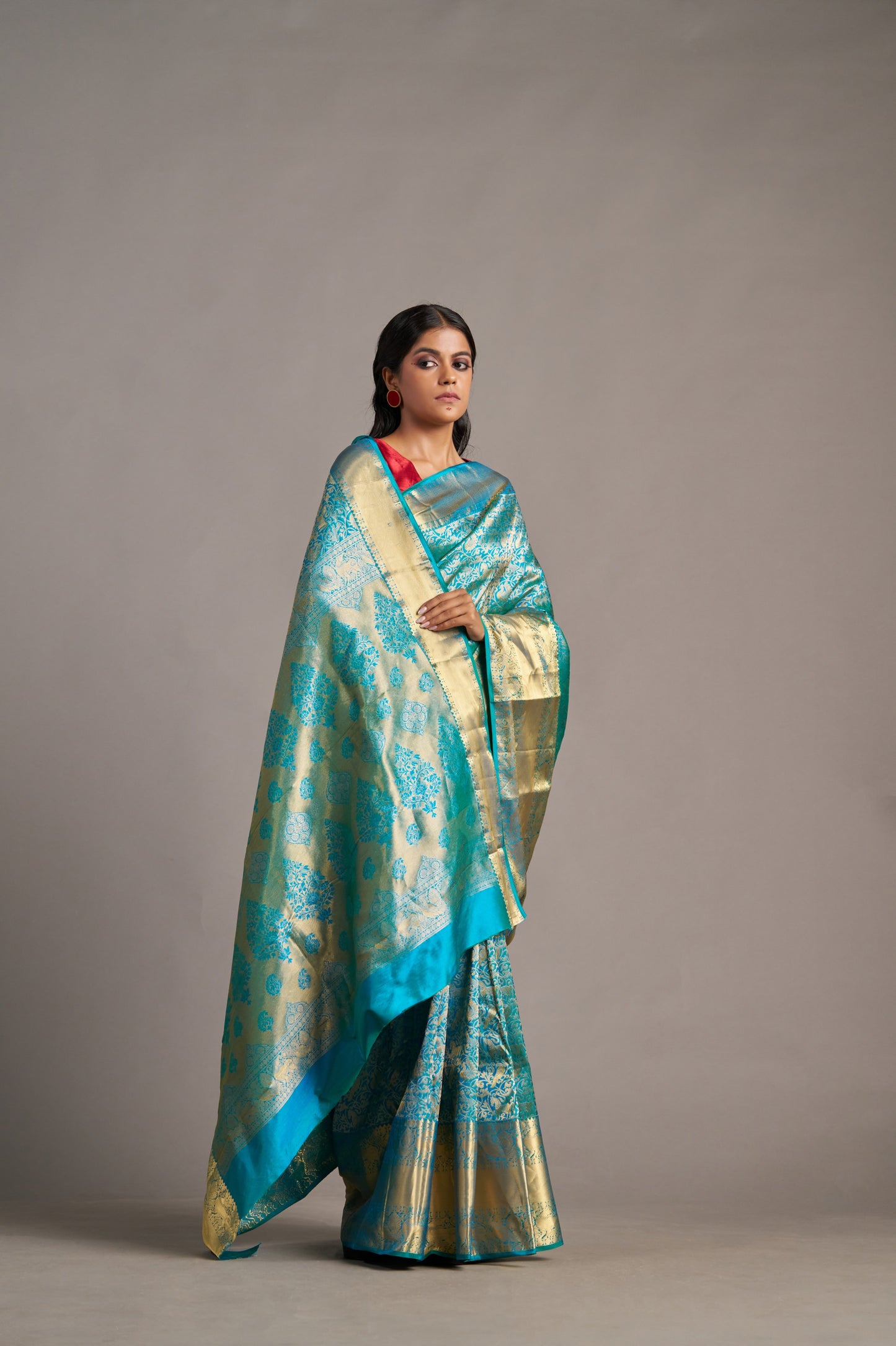 Turquoise Kanjivaram - Vinay Vastralay