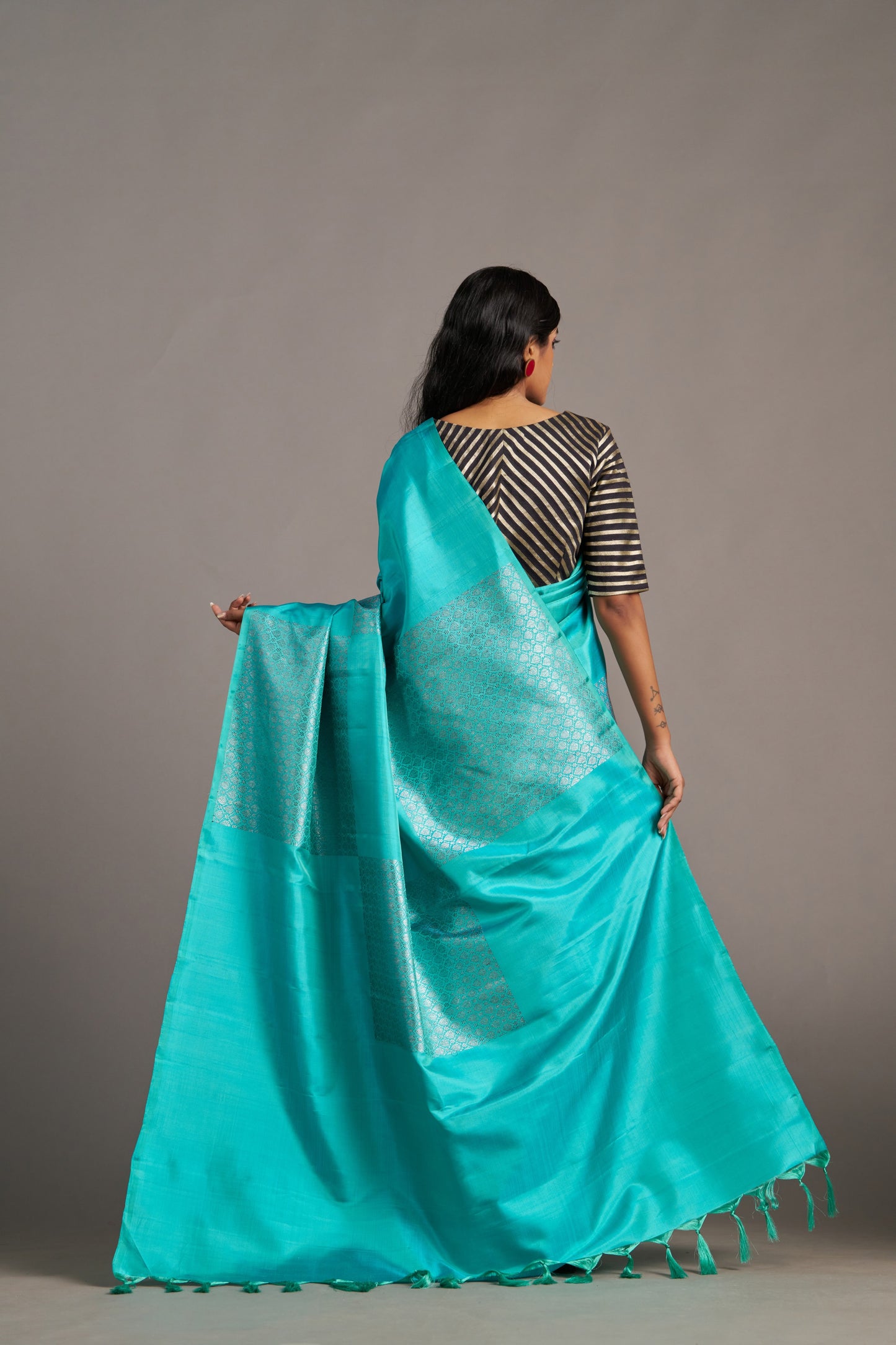 Contemporary Turquoise Kanjivaram - Vinay Vastralay