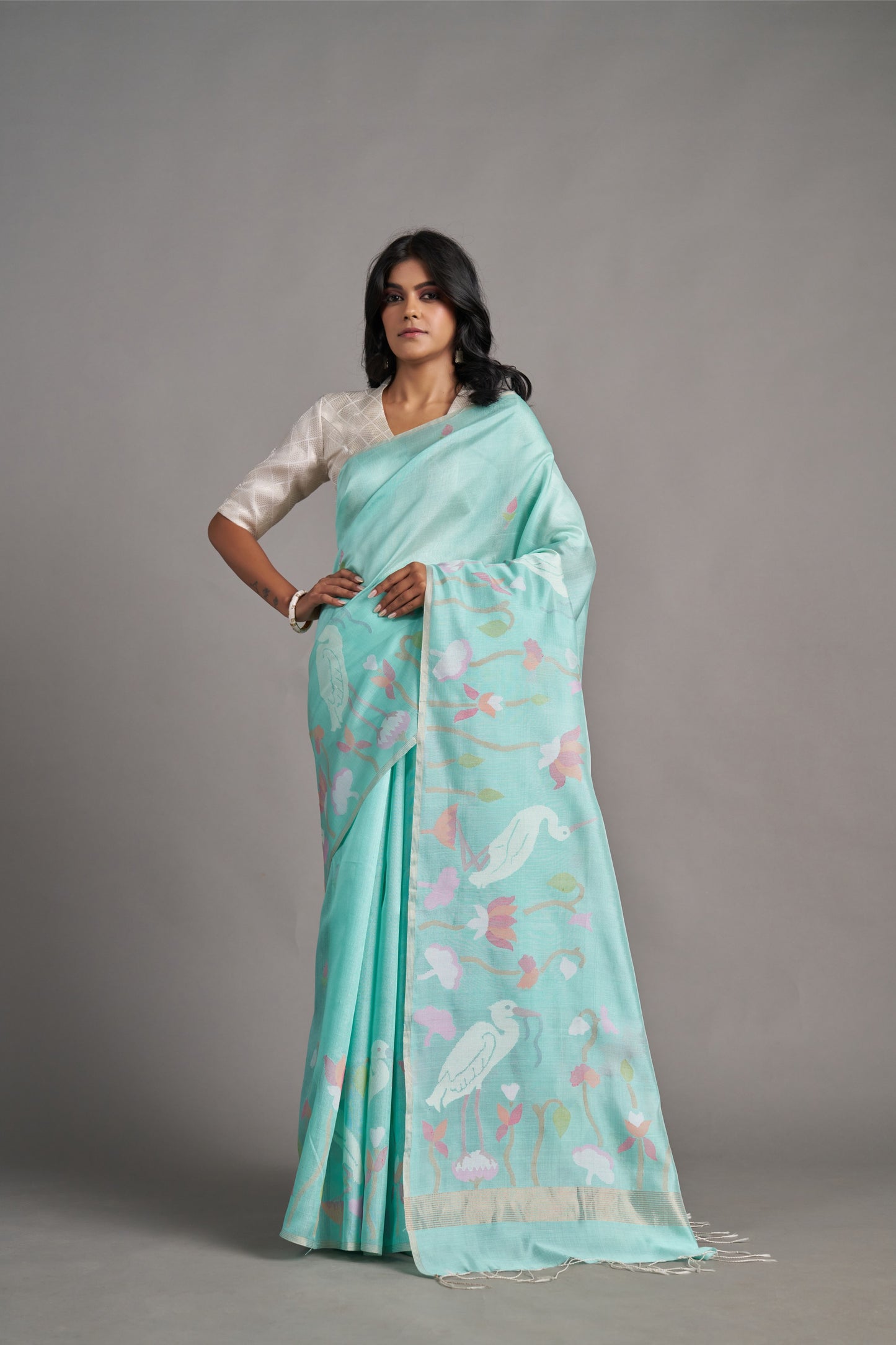 Jamdani Cool Blue – Vinay Vastralay