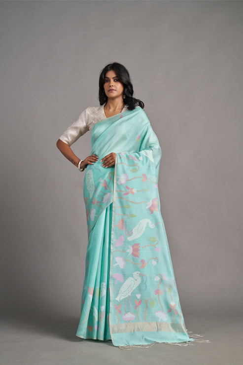 Jamdani Cool Blue – Vinay Vastralay