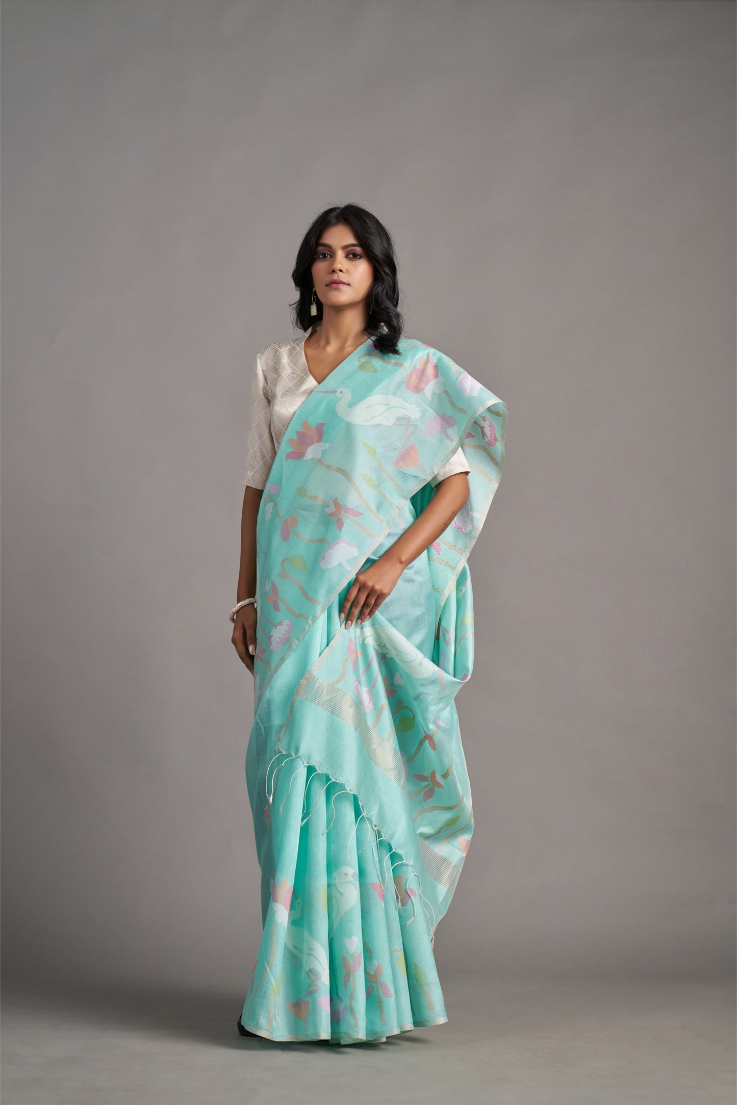 Jamdani Cool Blue – Vinay Vastralay