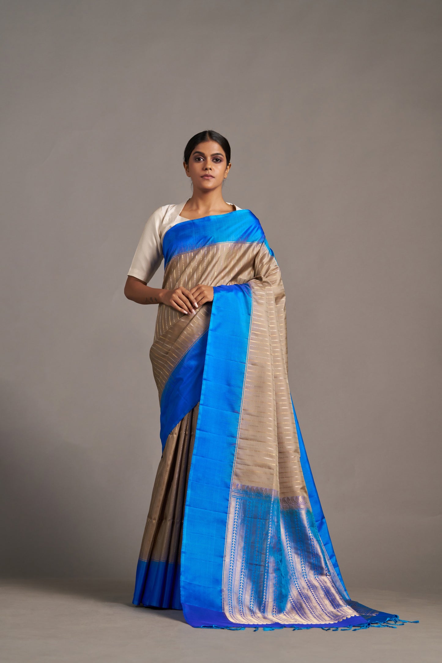 Electric Blue Soft Silk - Vinay Vastralay