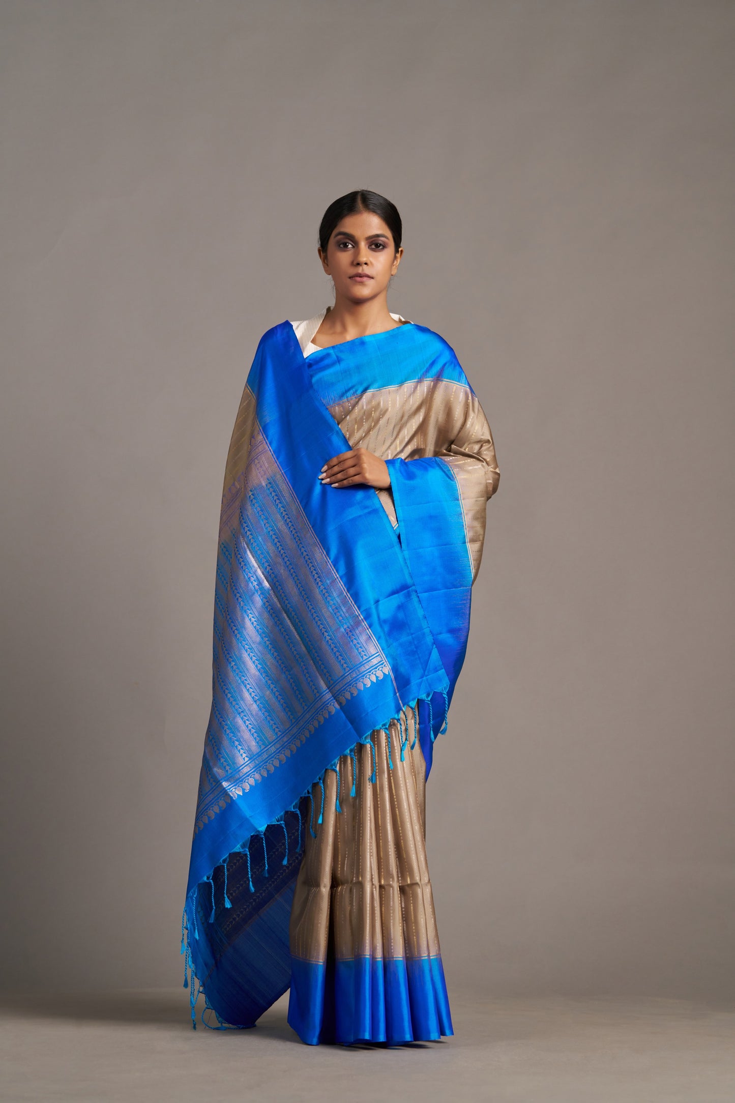 Electric Blue Soft Silk - Vinay Vastralay