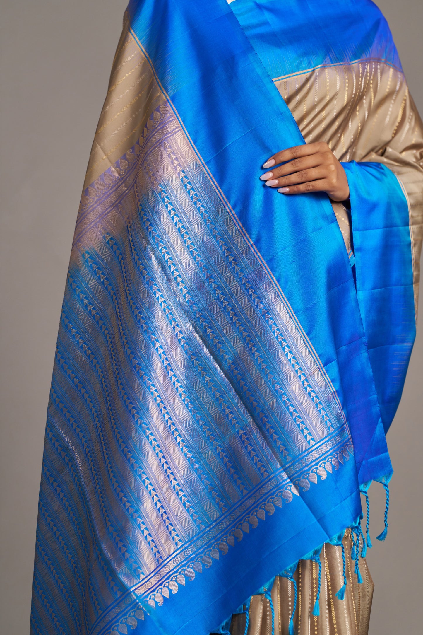 Electric Blue Soft Silk - Vinay Vastralay