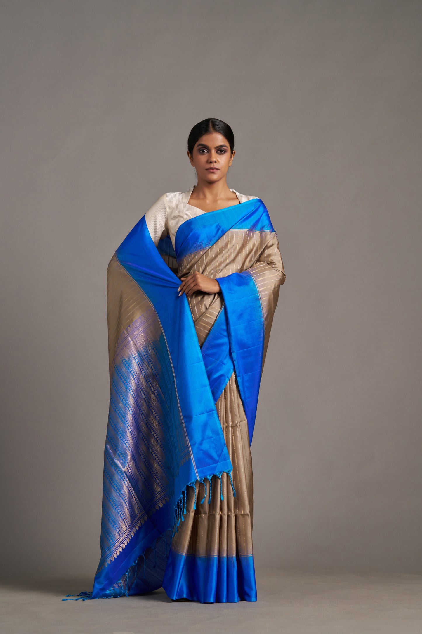 Electric Blue Soft Silk - Vinay Vastralay