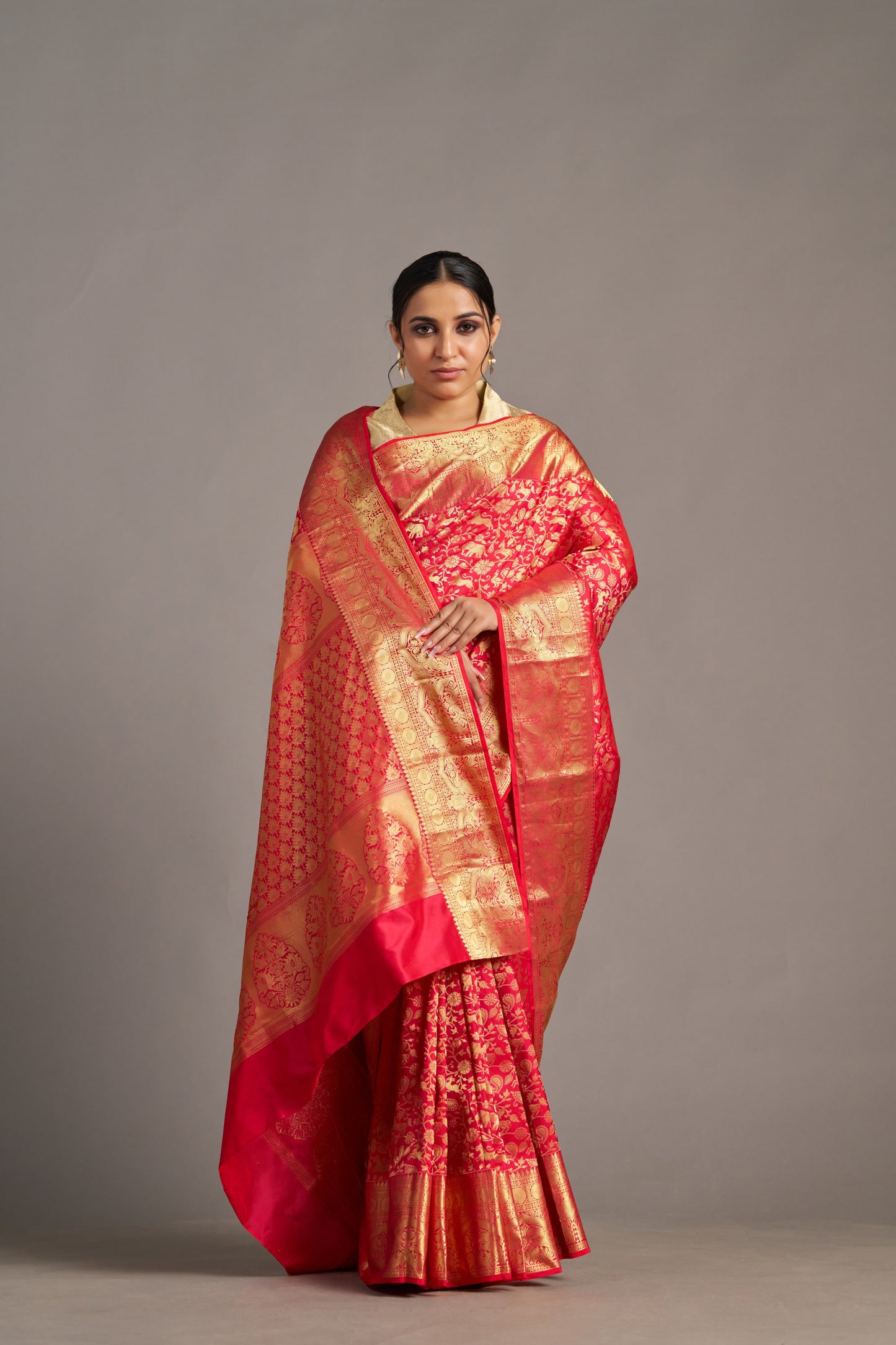 Red Kanjivaram - Vinay Vastralay