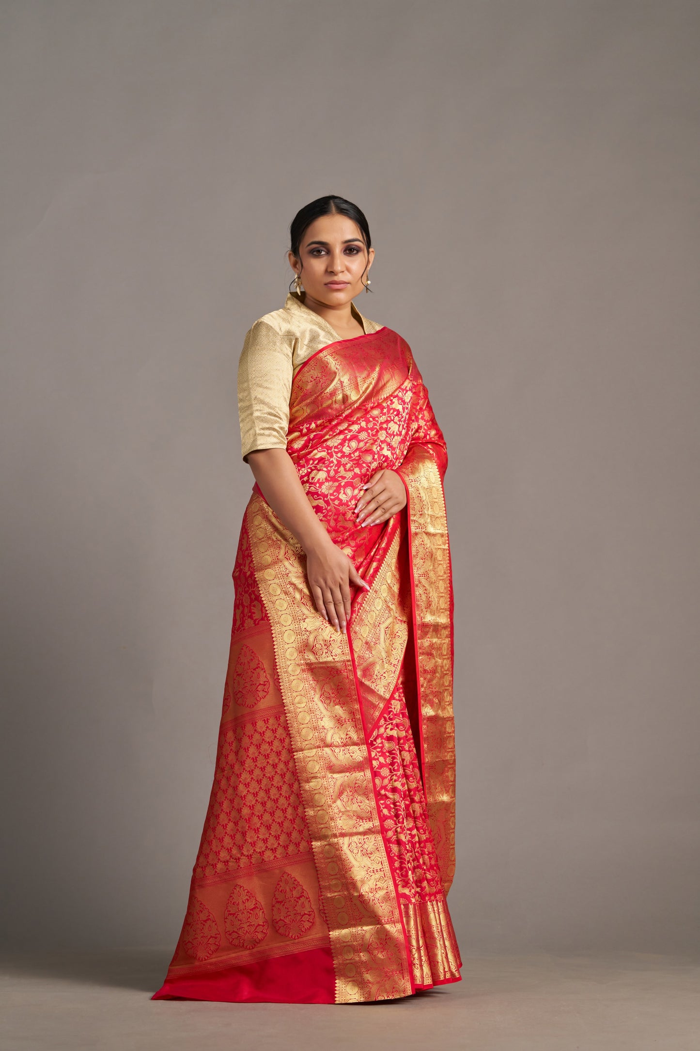 Red Kanjivaram - Vinay Vastralay