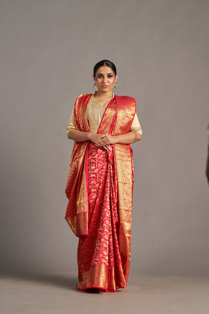 Red Kanjivaram - Vinay Vastralay