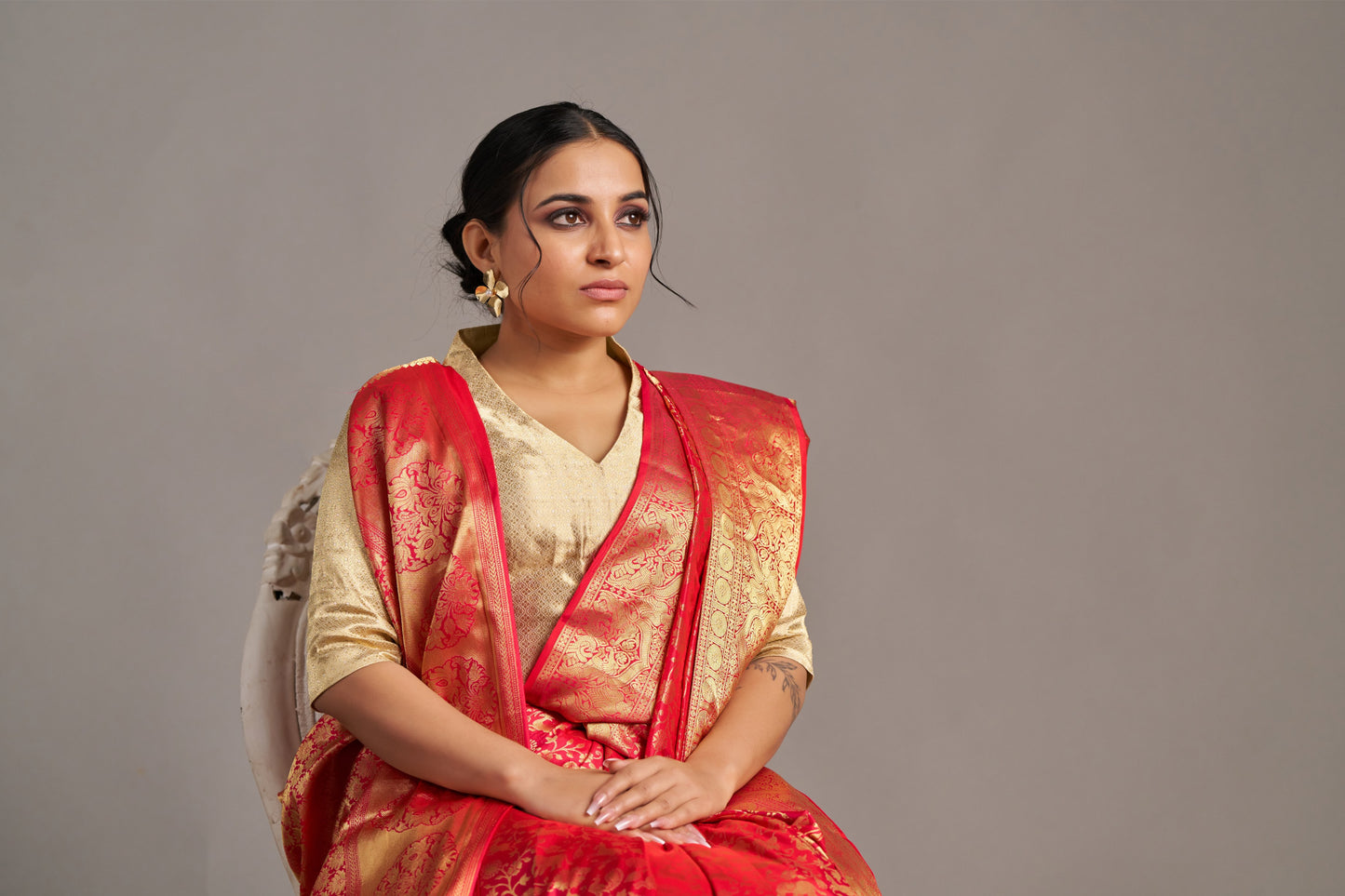 Red Kanjivaram - Vinay Vastralay