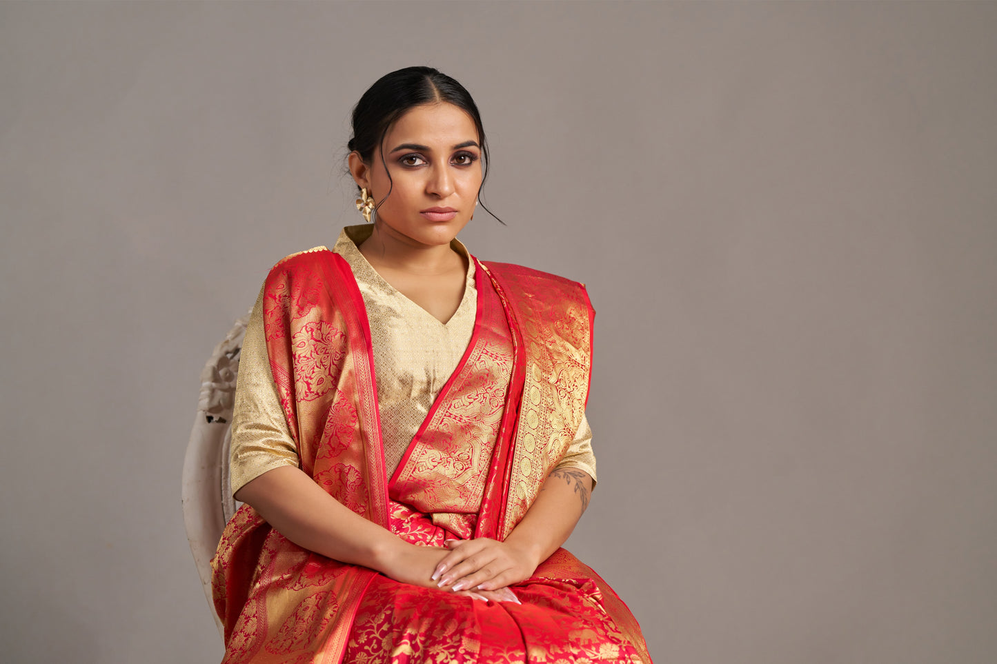 Red Kanjivaram - Vinay Vastralay
