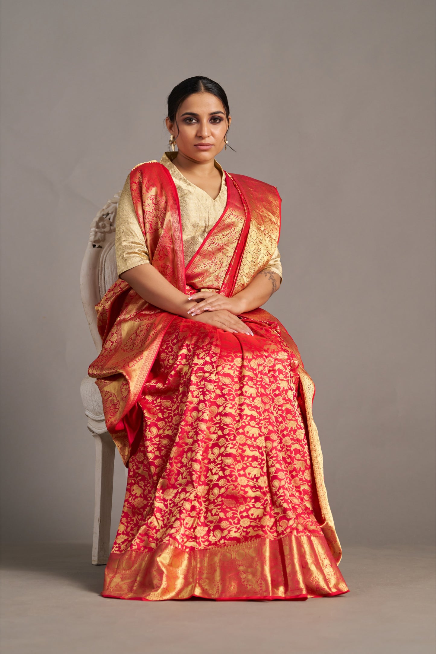 Red Kanjivaram - Vinay Vastralay