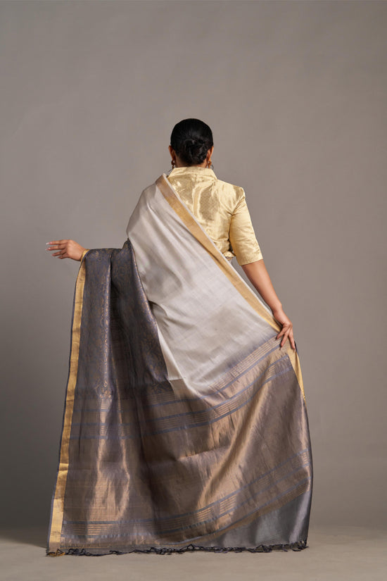 Steel Grey Tussar – Vinay Vastralay