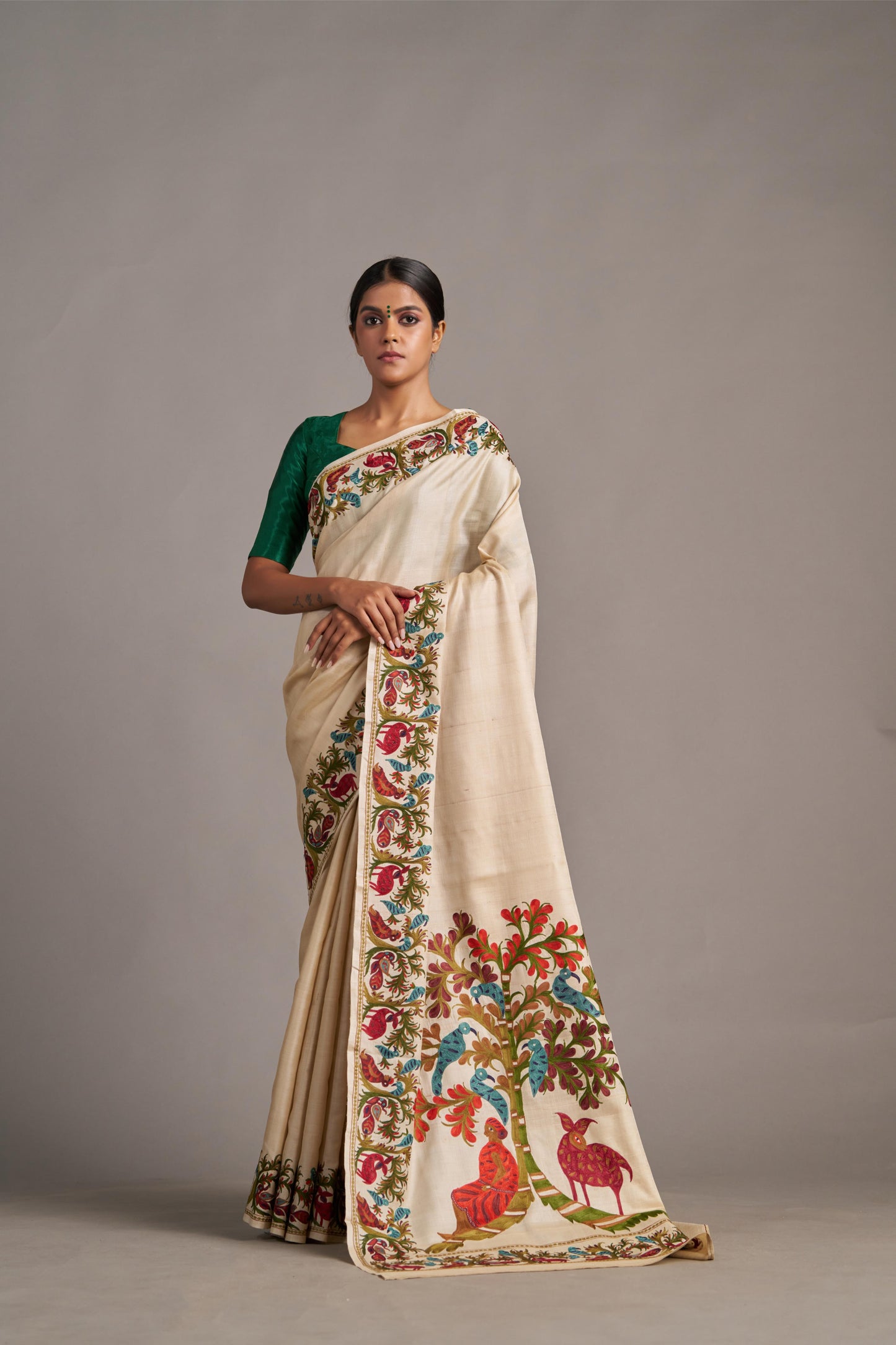 Floral X Figure Tussar – Vinay Vastralay