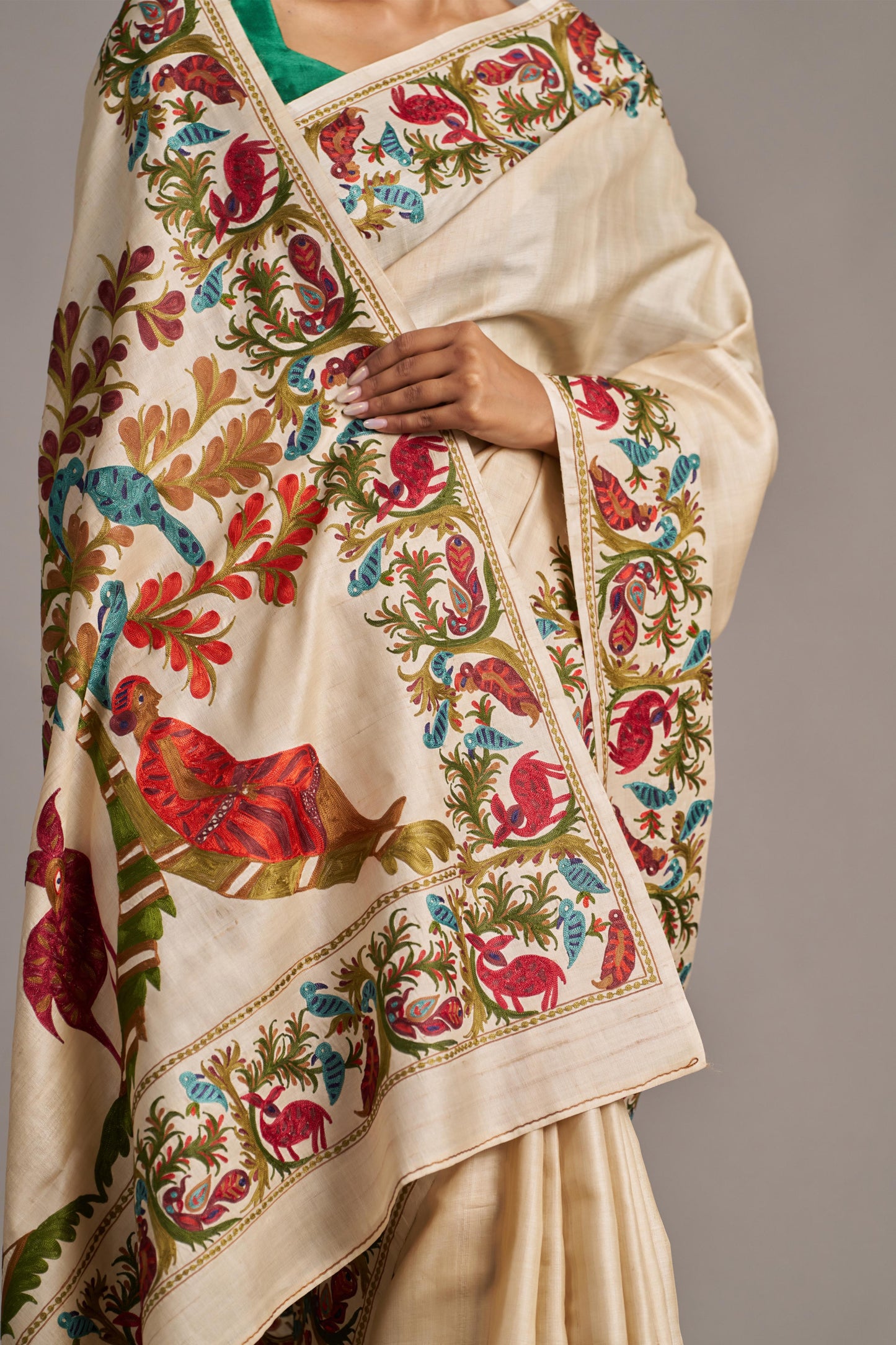 Floral X Figure Tussar – Vinay Vastralay
